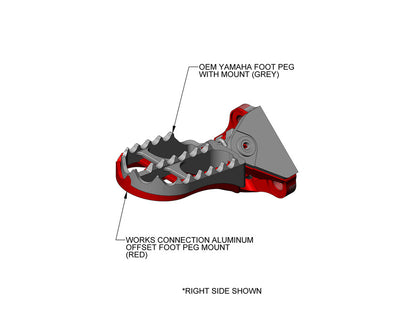 WORKS CONNECTION - OFFSET FOOTPEG MOUNTS - YAMAHA 10-22 YZ450F / 10-23 YZ250F